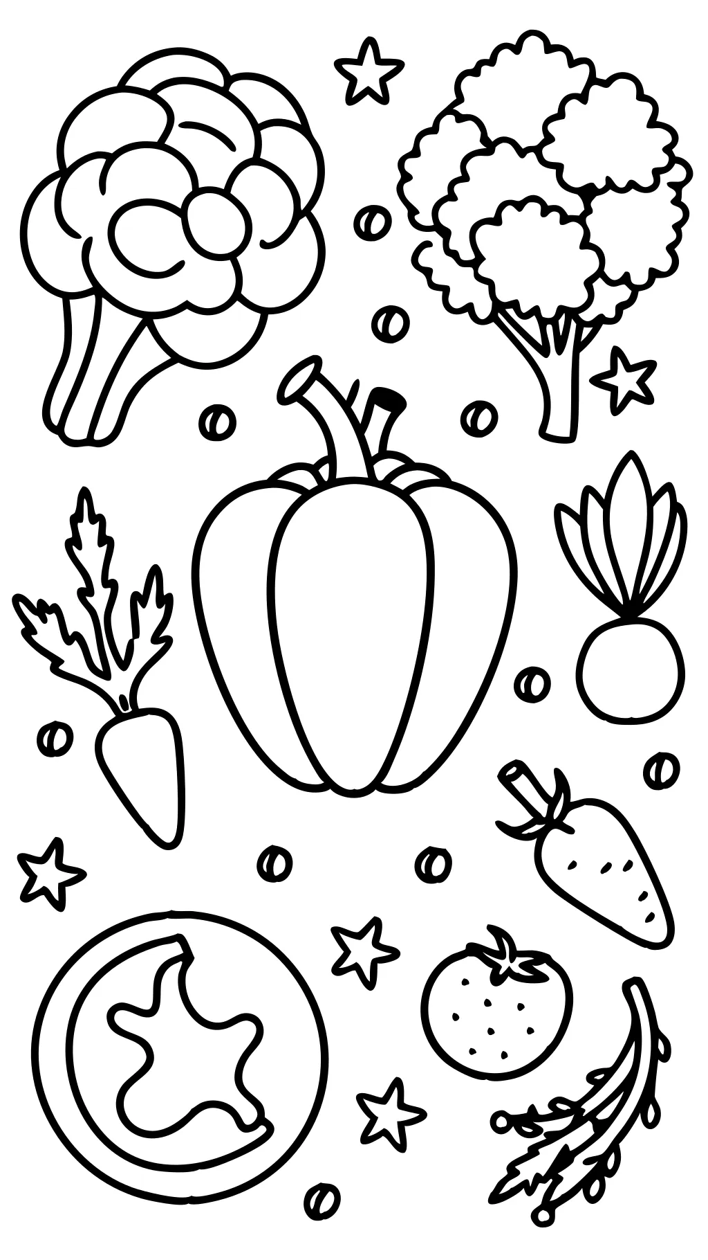 coloring page vegetables